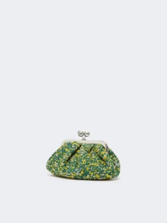 Borsa Pasticcino piccola in bouclé di lana, verde