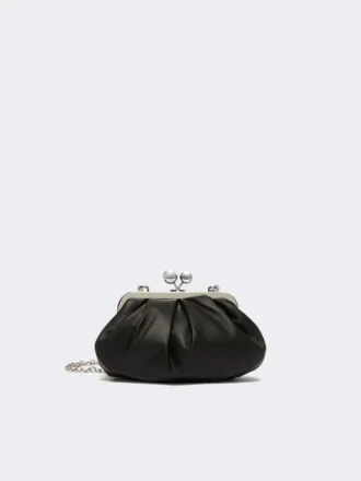 Borsa Pasticcino piccola in pelle di montone, nera