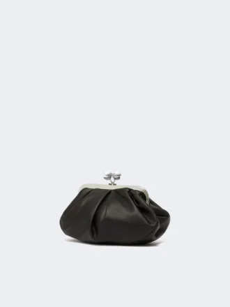 Borsa Pasticcino piccola in pelle di montone, nera