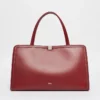 Borsa tote in pelle, bordeaux