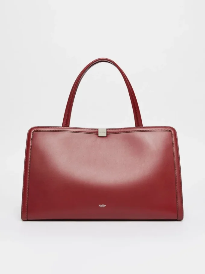Borsa tote in pelle, bordeaux