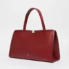 Borsa tote in pelle, bordeaux