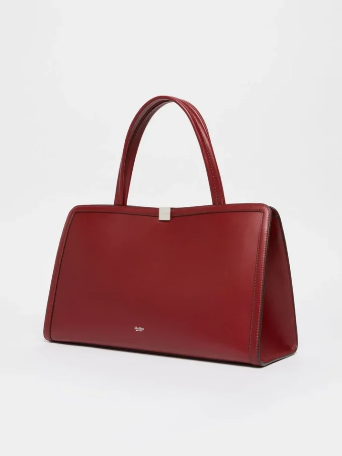 Borsa tote in pelle, bordeaux