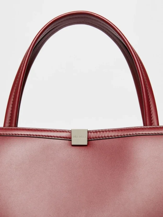 Borsa tote in pelle, bordeaux