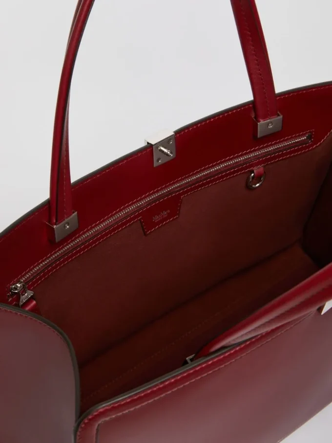 Borsa tote in pelle, bordeaux