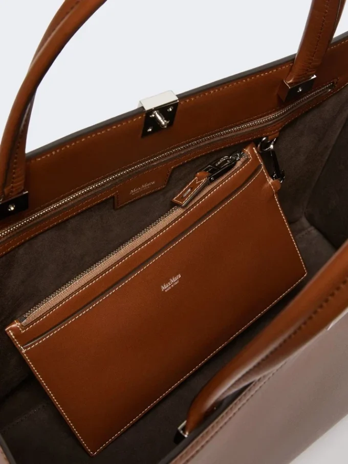 Borsa tote in pelle, color tabacco Borsa tote in pelle, color tabacco