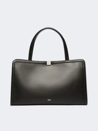 Borsa tote in pelle, nera