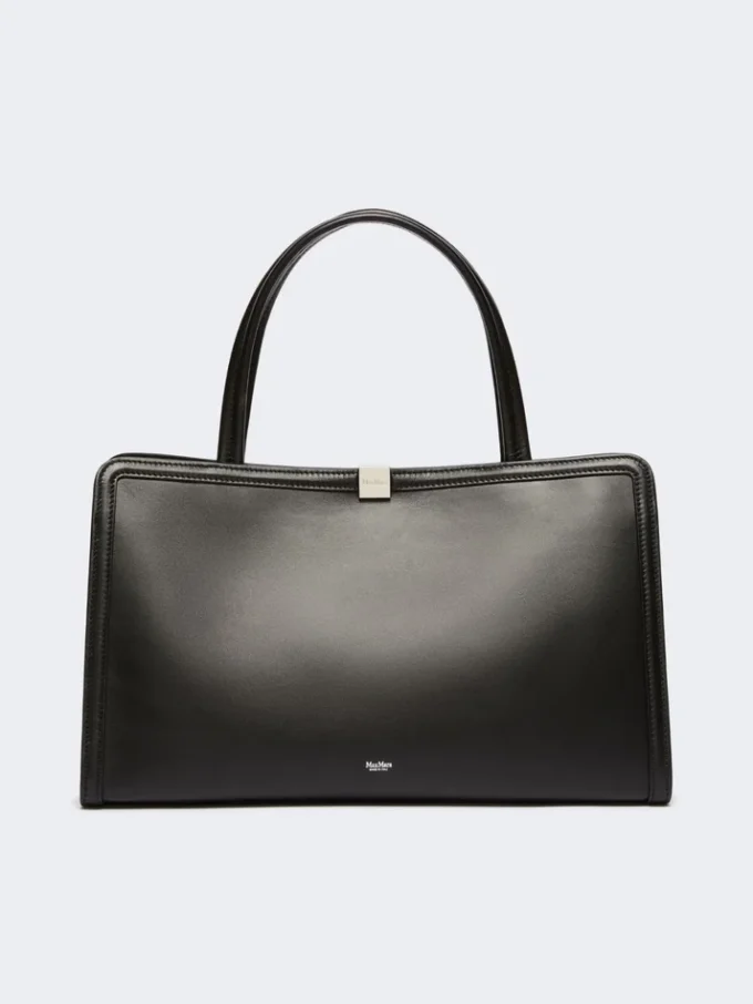 Borsa tote in pelle, nera