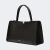Borsa tote in pelle, nera