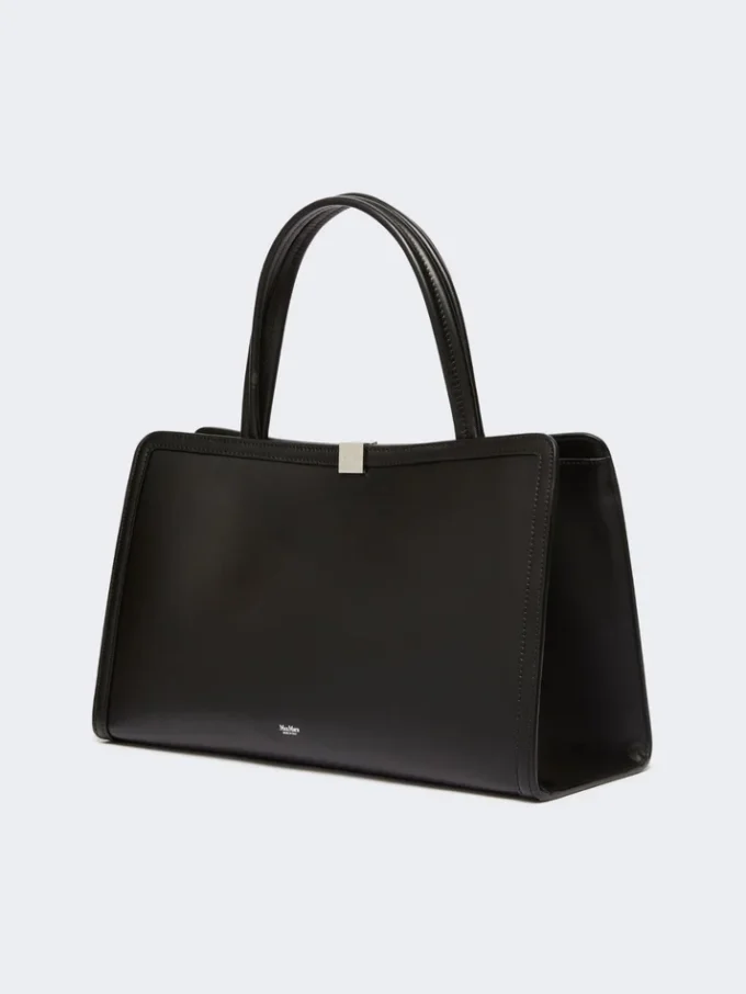 Borsa tote in pelle, nera
