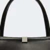Borsa tote in pelle, nera