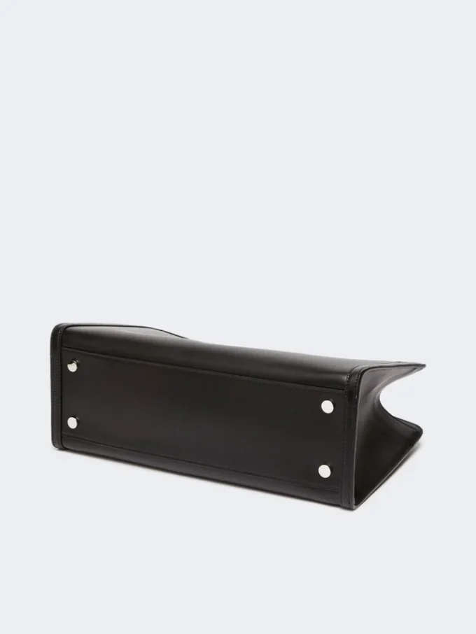 Borsa tote in pelle, nera