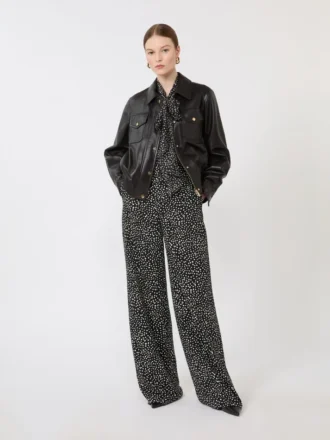 Camicetta in chiffon stampato, nero