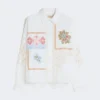 Camicetta in cotone con pizzo e ricami, bianca Camicetta in cotone con pizzo e ricami, bianca