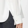 Camicetta in cotone con stola, bianco ottico Camicetta in cotone con stola, bianco ottico