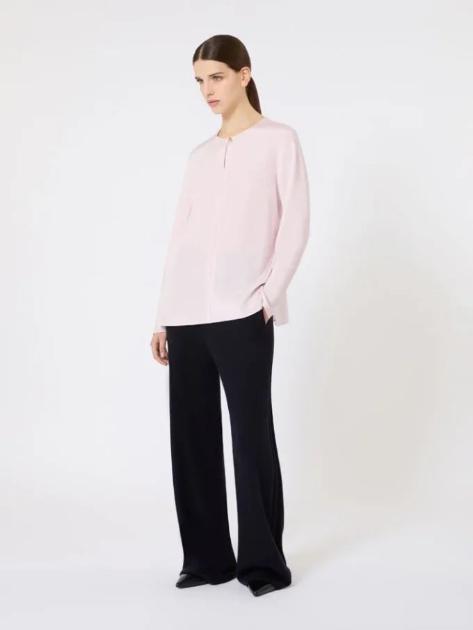 Camicetta in crêpe de chine di seta, rosa