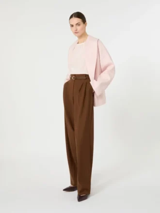 Camicetta in seta con collo rotondo, rosa