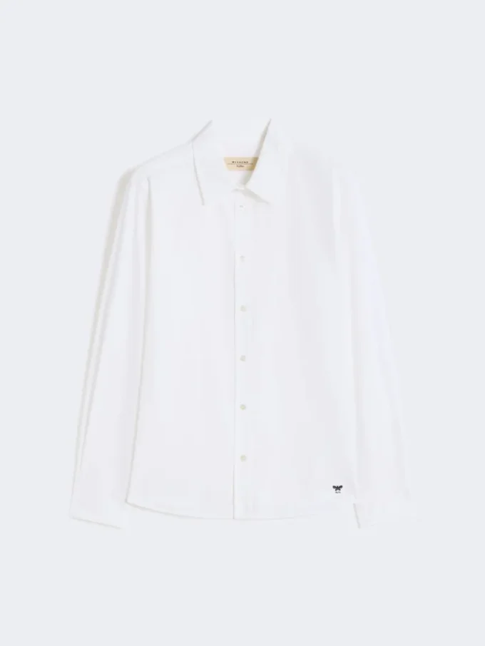 Camicia classica in cotone, bianco ottico