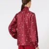 Camicia con fiocco in seta stampata, rossa