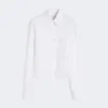 Camicia corta in cotone con plissettatura sul retro, bianco ottico