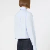 Camicia corta in popeline con pieghe asimmetriche, avio