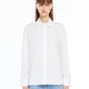 Camicia in cotone con logo, bianco ottico