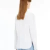 Camicia in cotone con logo, bianco ottico