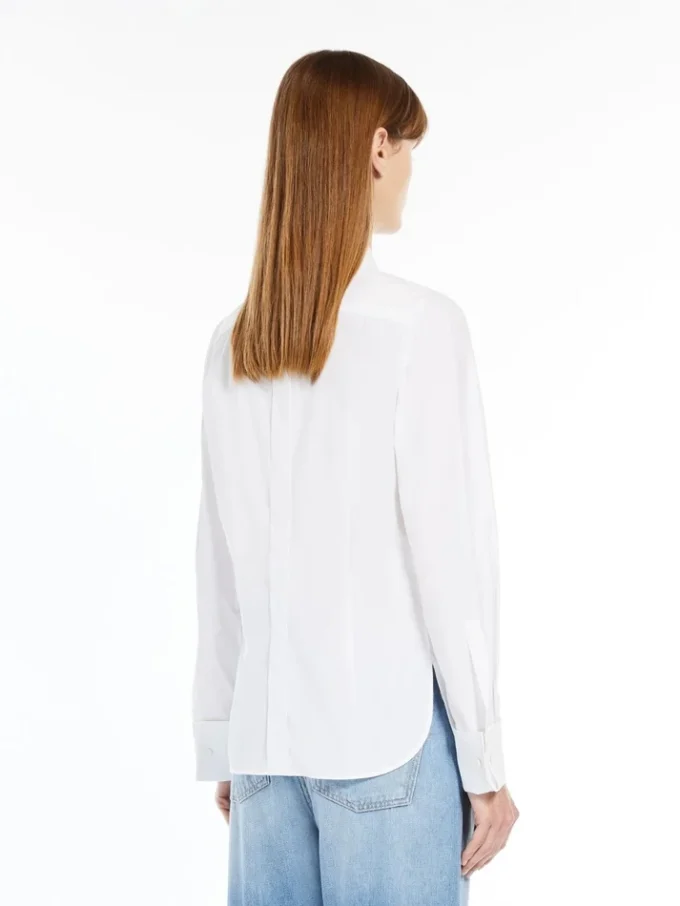 Camicia in cotone con logo, bianco ottico