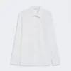 Camicia in cotone con logo, bianco ottico