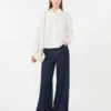 Camicia in cotone con taschino sul petto, avorio