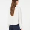 Camicia in cotone con taschino sul petto, avorio