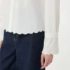 Camicia in cotone con taschino sul petto, avorio