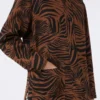 Camicia in cotone e lino stampata, marrone Camicia in cotone e lino stampata, marrone