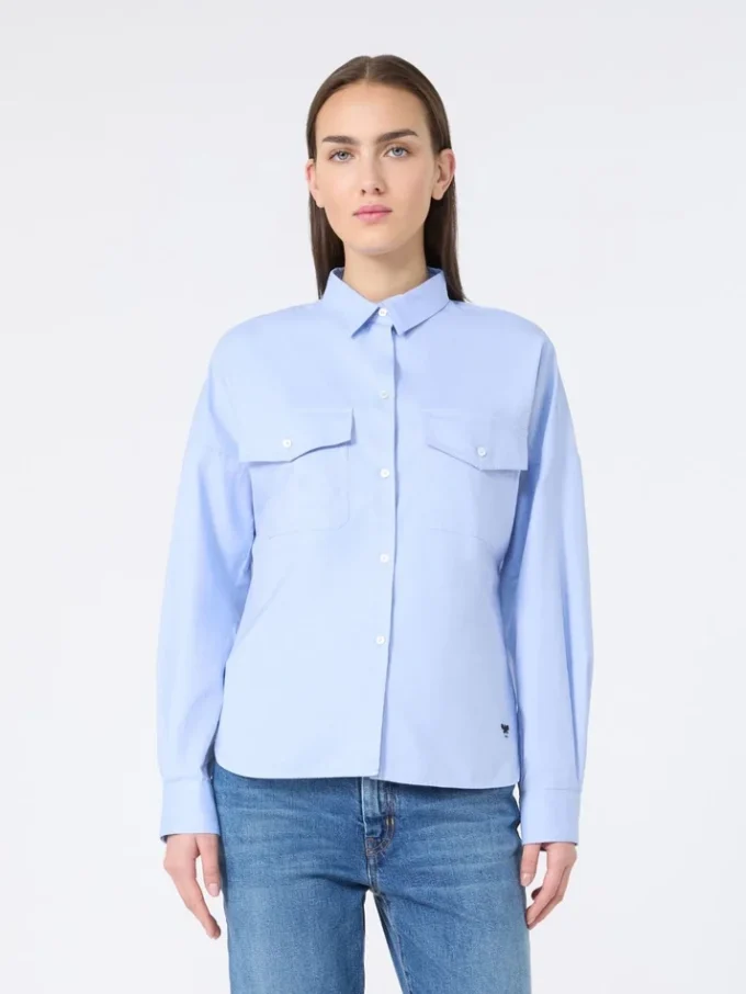 Camicia in cotone oxford, azzurro