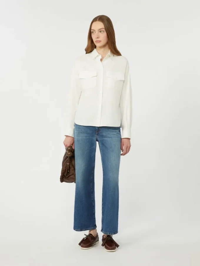 Camicia in cotone oxford, bianca