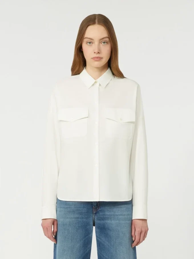 Camicia in cotone oxford, bianca