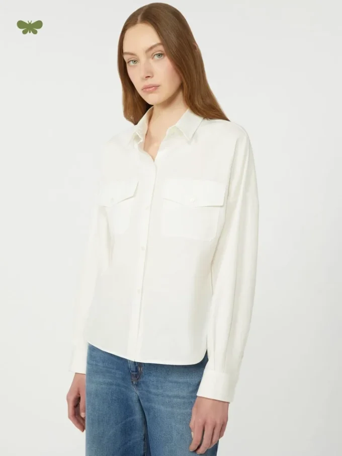 Camicia in cotone oxford, bianca