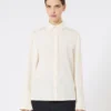 Camicia in crêpe de chine di seta, avorio Camicia in crêpe de chine di seta, avorio