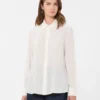 Camicia in crêpe de chine di seta, avorio