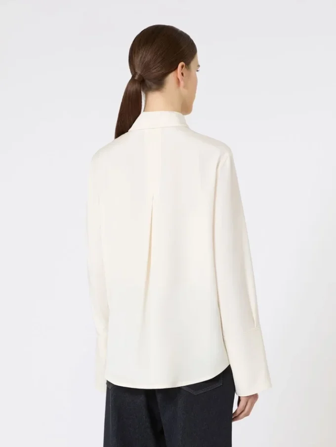 Camicia in crêpe de chine di seta, avorio Camicia in crêpe de chine di seta, avorio