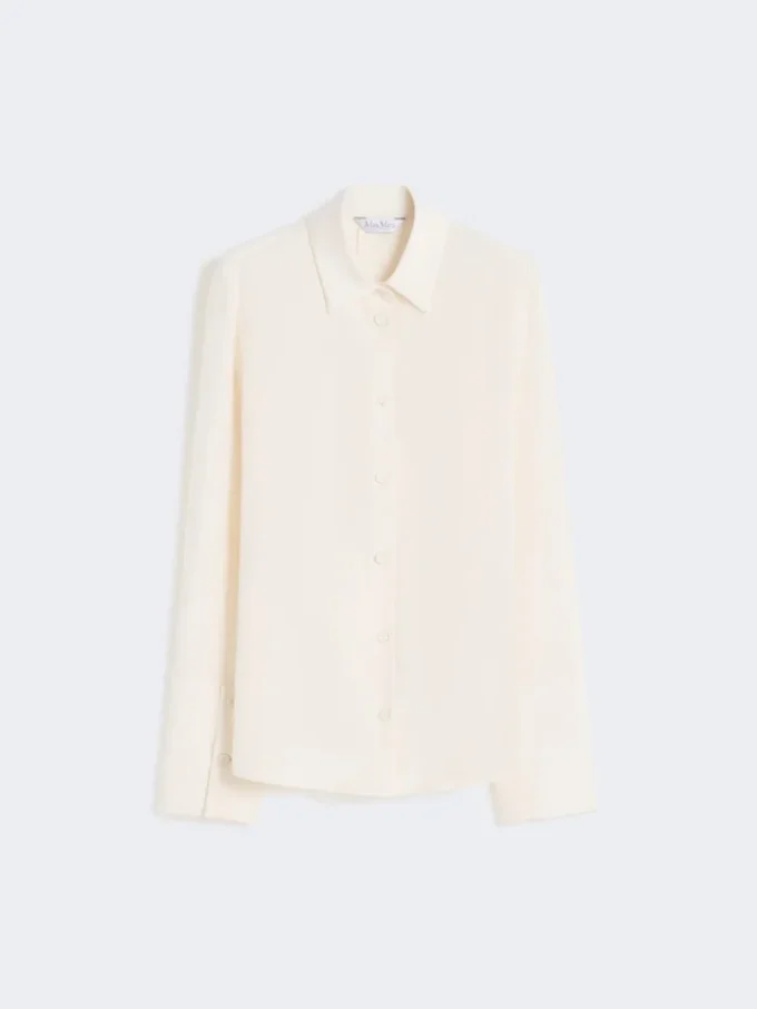 Camicia in crêpe de chine di seta, avorio Camicia in crêpe de chine di seta, avorio