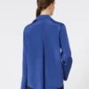 Camicia in crêpe de chine di seta, blu fiordaliso Camicia in crêpe de chine di seta, blu fiordaliso