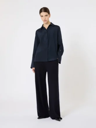 Camicia in crêpe de chine di seta, blu oltremare