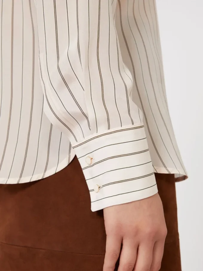 Camicia in crêpe de chine stampato, rosa