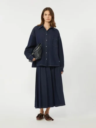 Camicia in denim di cotone, blu navy