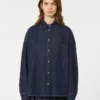 Camicia in denim di cotone, blu navy