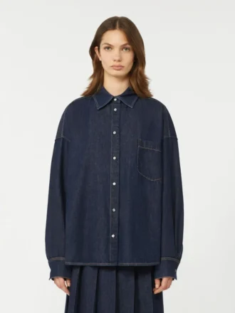 Camicia in denim di cotone, blu navy