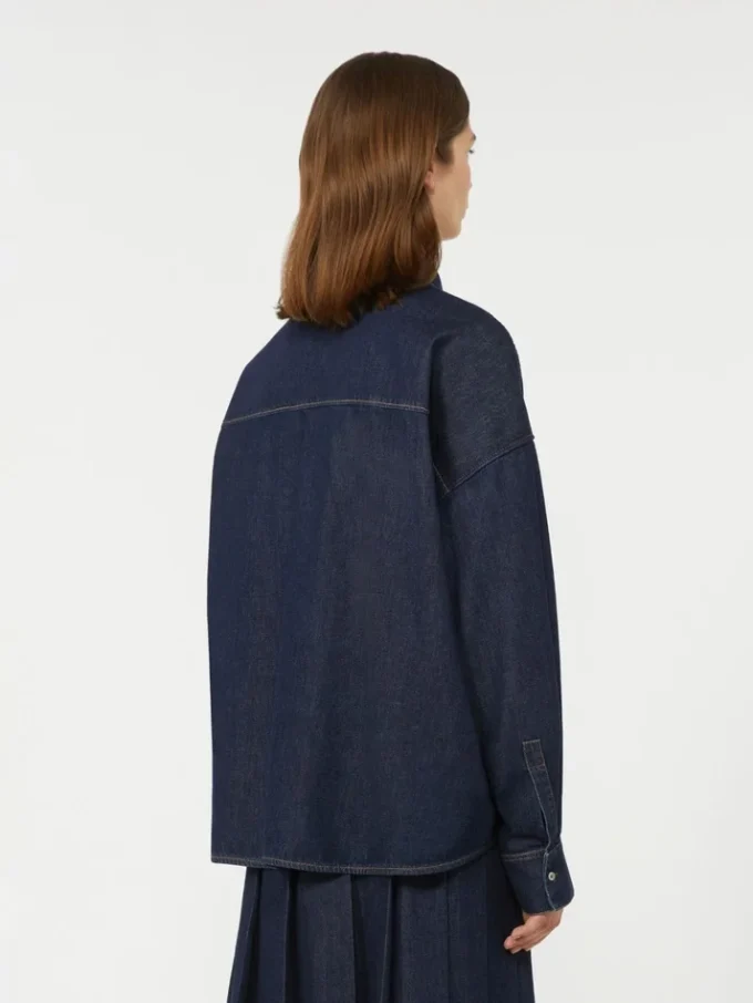 Camicia in denim di cotone, blu navy