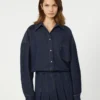 Camicia in denim di cotone, blu navy