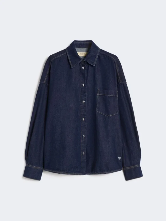 Camicia in denim di cotone, blu navy